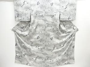 枝花椿模様単衣小紋着物